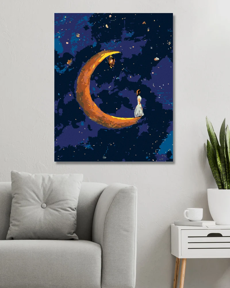 Diamond painting - FRAU AUF DEM MOND STEHEND