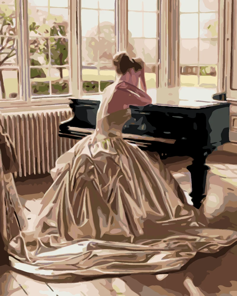 Diamond painting - DIE FRAU BEI KLAVIER