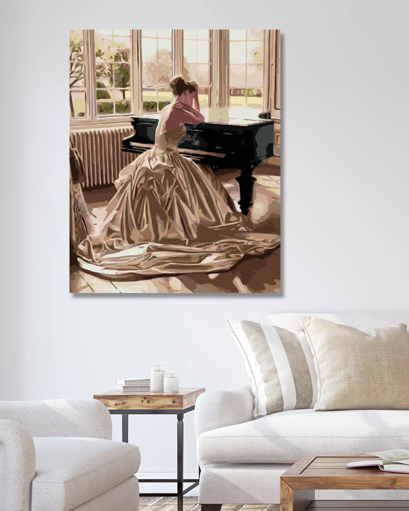 Diamond painting - DIE FRAU BEI KLAVIER
