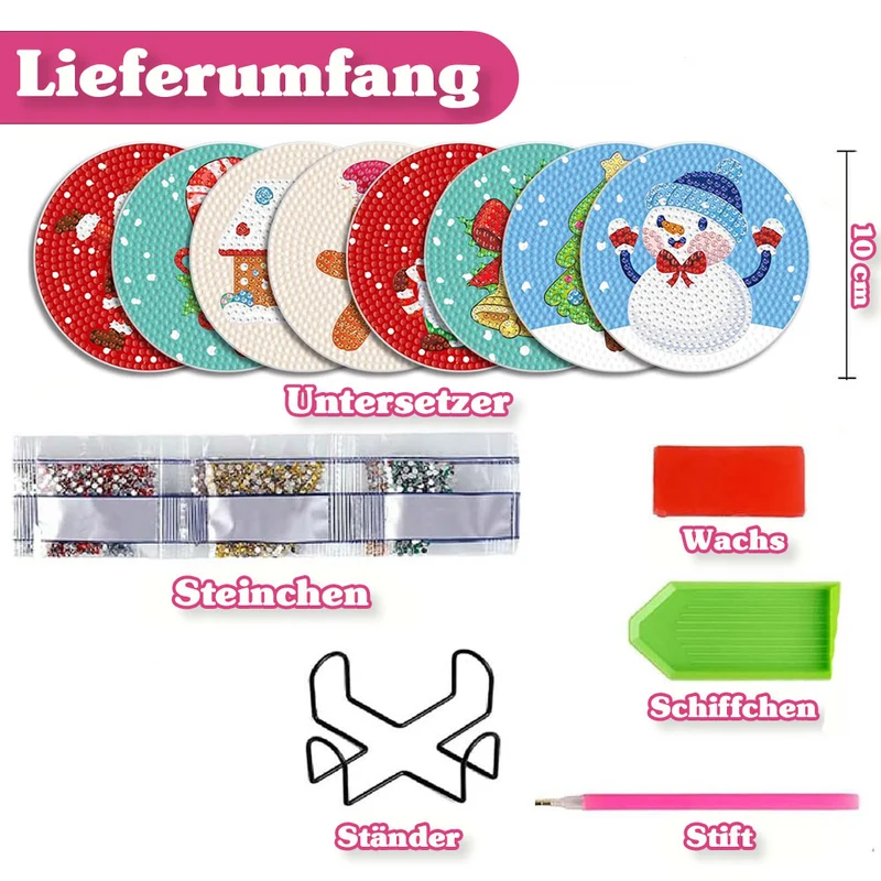 5D Diamond Painting Untersetzer Weihnachten