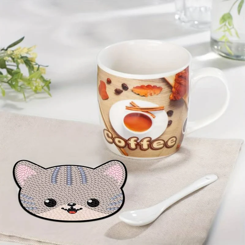 5D Diamond Painting Untersetzer Katzen