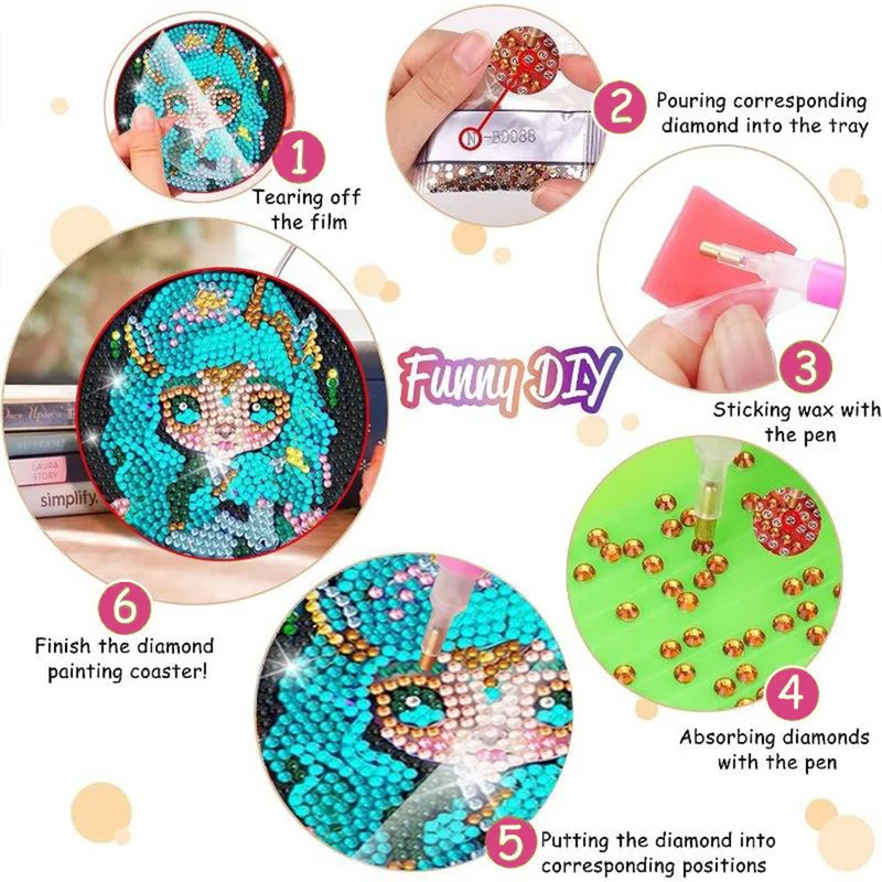 5D Diamond Painting Untersetzer Elfen
