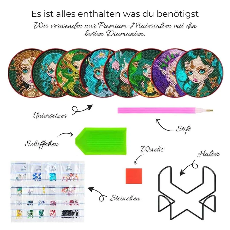 5D Diamond Painting Untersetzer Elfen