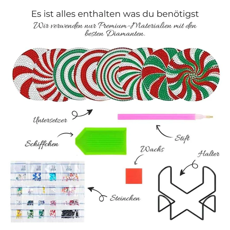 5D Diamond Painting Untersetzer Spirale