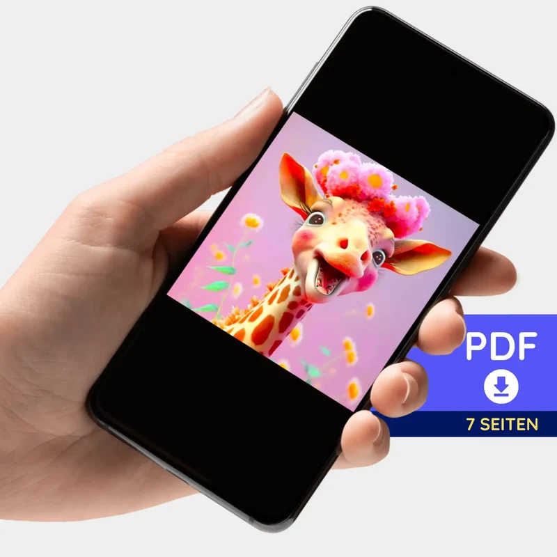 Digitale Bildmappe - Fröhliche Giraffe
