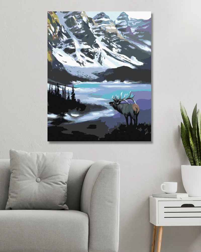 Diamond painting - ELCH IN DEN BERGEN IM WINTER (D. RUSTY RUST)