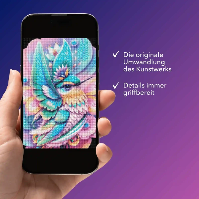 Digitale Bildmappe - Kolibri im Blütenkelch