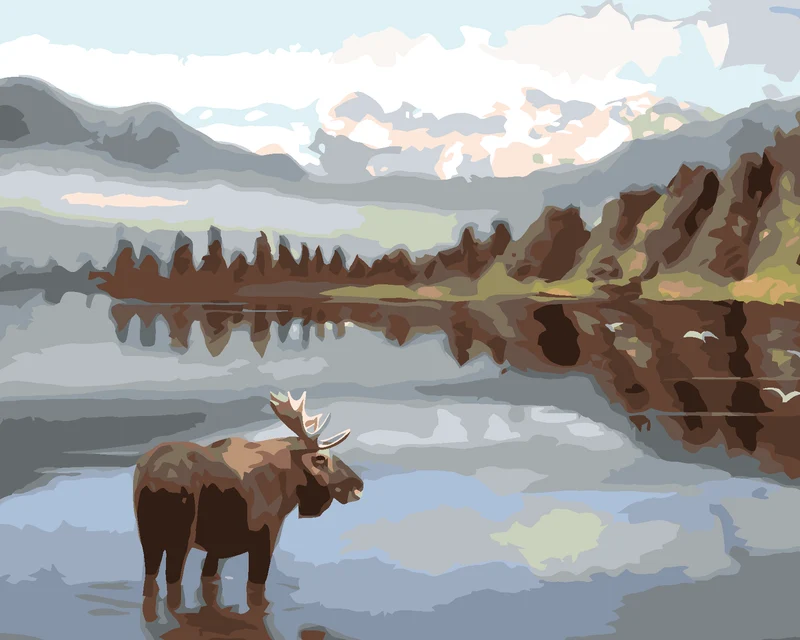 Diamond painting - ELCH IM WASSER STEHEND (D. RUSTY RUST)