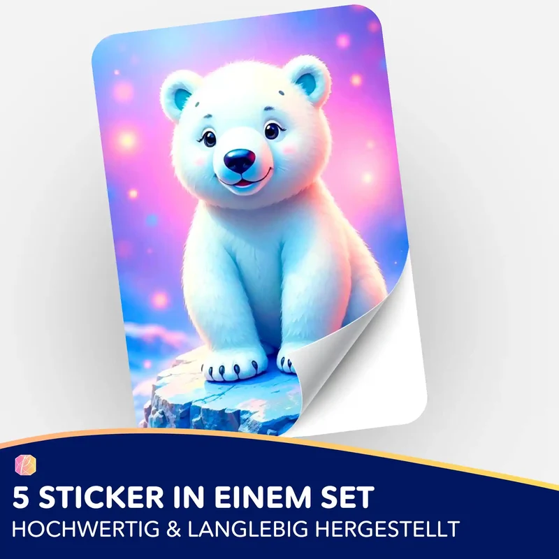 Aufkleber 5er-Set - Eisbär Hugo