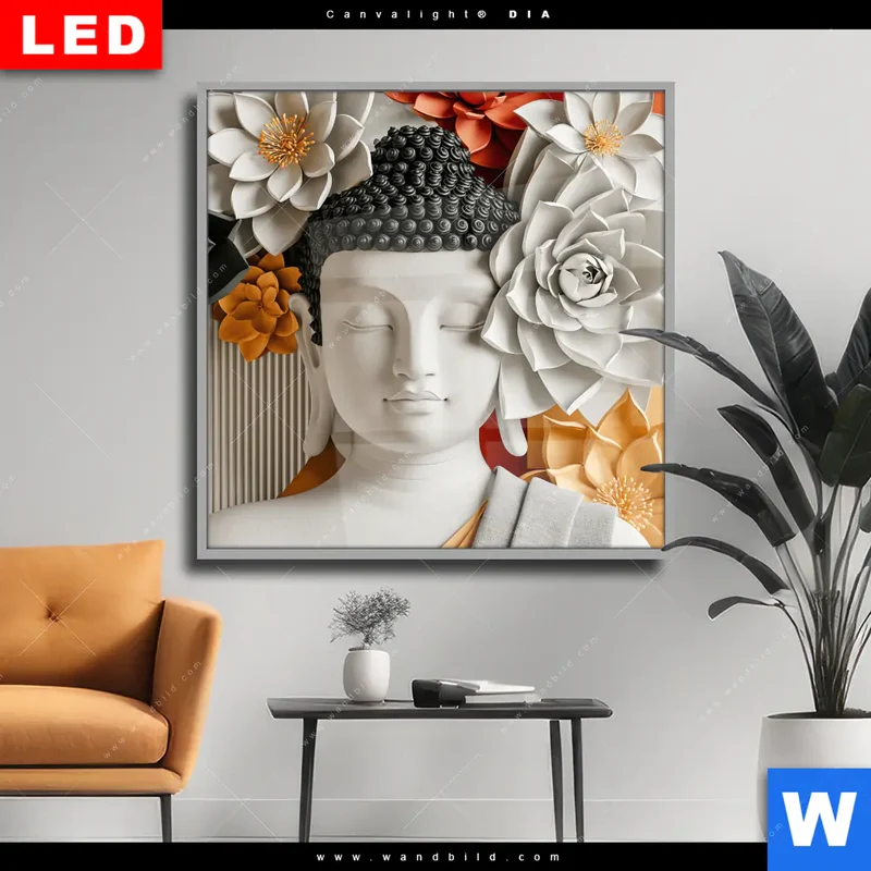 Wechselmotiv Acrylglas Canvalight® DIA | Buddha - Zen & Lotus | Quadrat