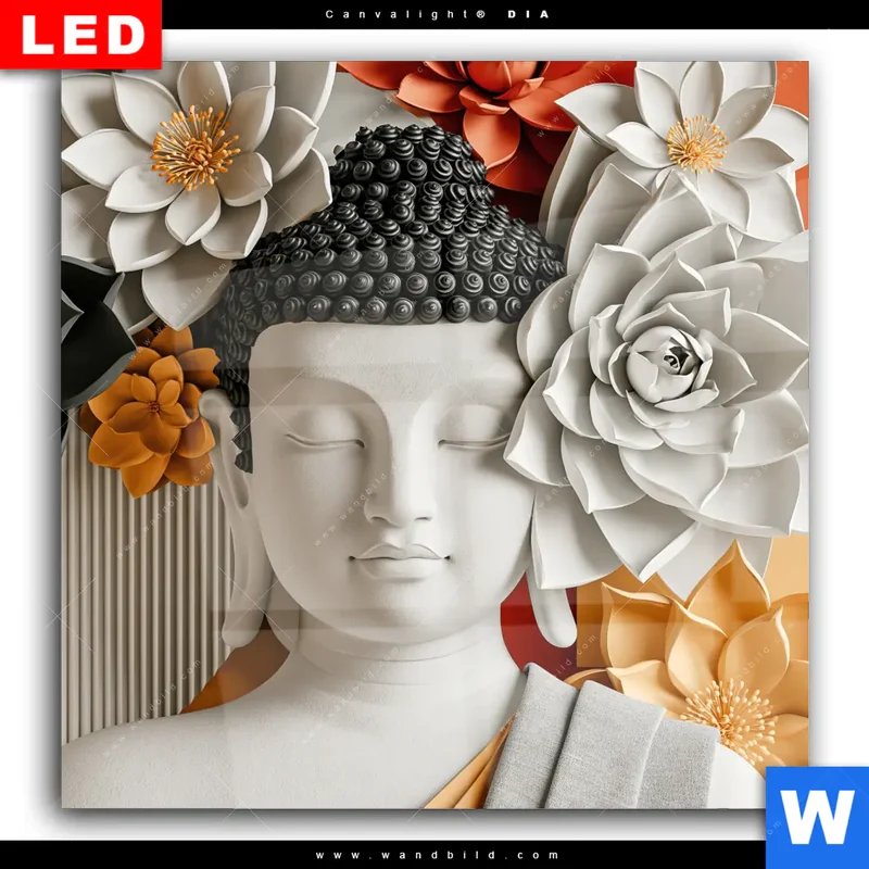 Wechselmotiv Acrylglas Canvalight® DIA | Buddha - Zen & Lotus | Quadrat