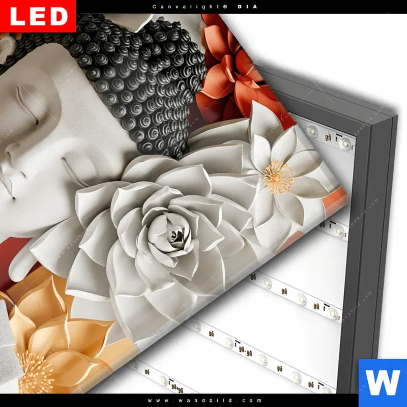 Wechselmotiv Acrylglas Canvalight® DIA | Buddha - Zen & Lotus | Quadrat