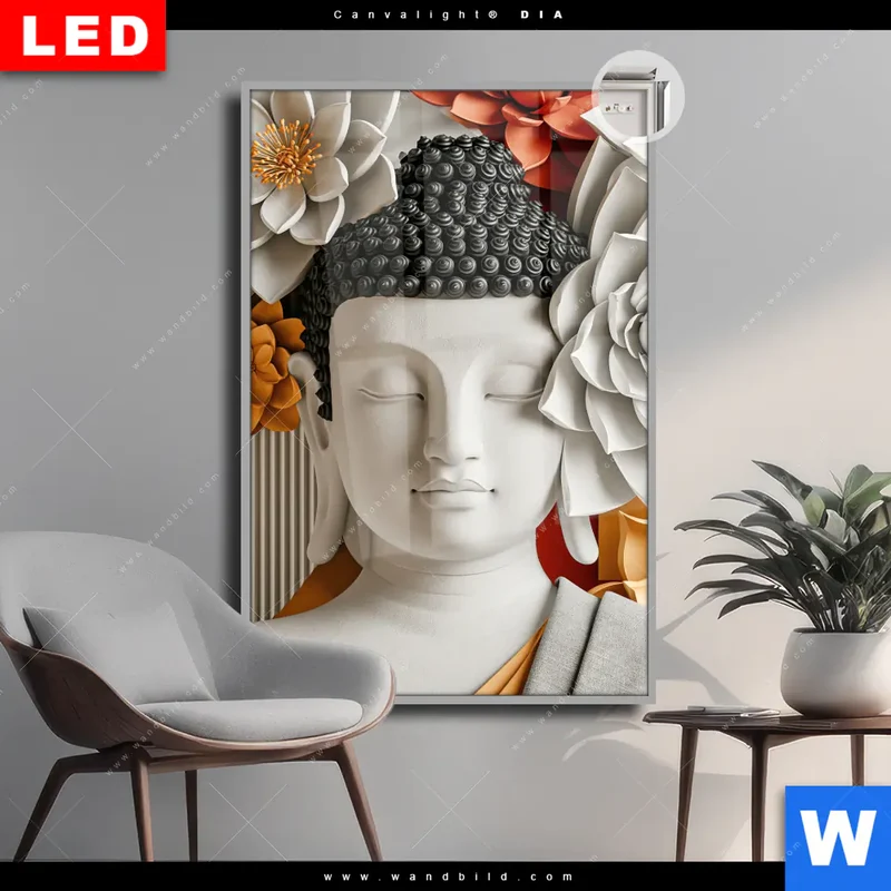 Leuchtbild Acrylglas Canvalight® DIA | Buddha - Zen & Lotus | Hochformat