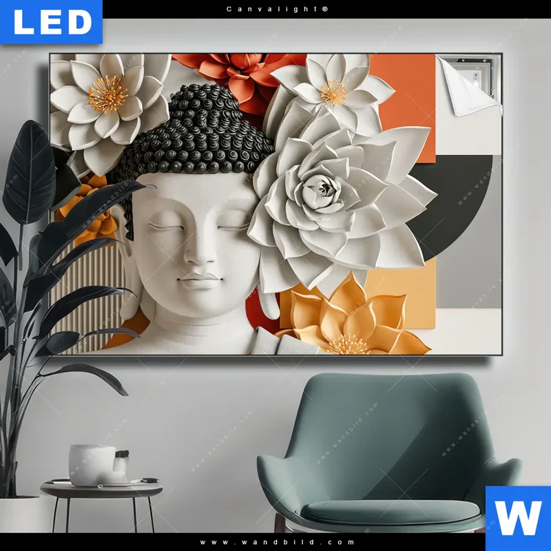 Canvalight® Leuchtbild | Buddha - Zen & Lotus | Querformat