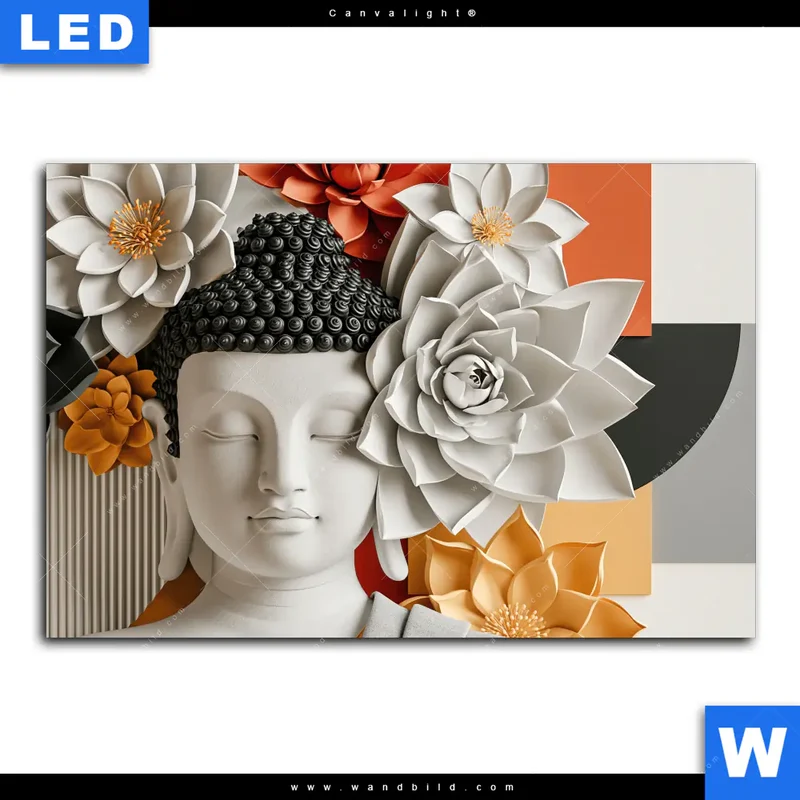 Canvalight® Leuchtbild | Buddha - Zen & Lotus | Querformat