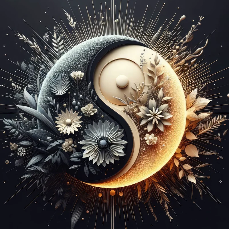 5D Diamond Painting – Yin und Yang Blumen