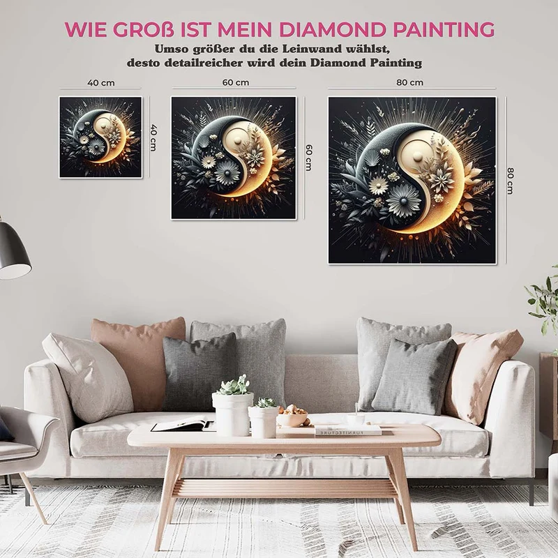 5D Diamond Painting – Yin und Yang Blumen