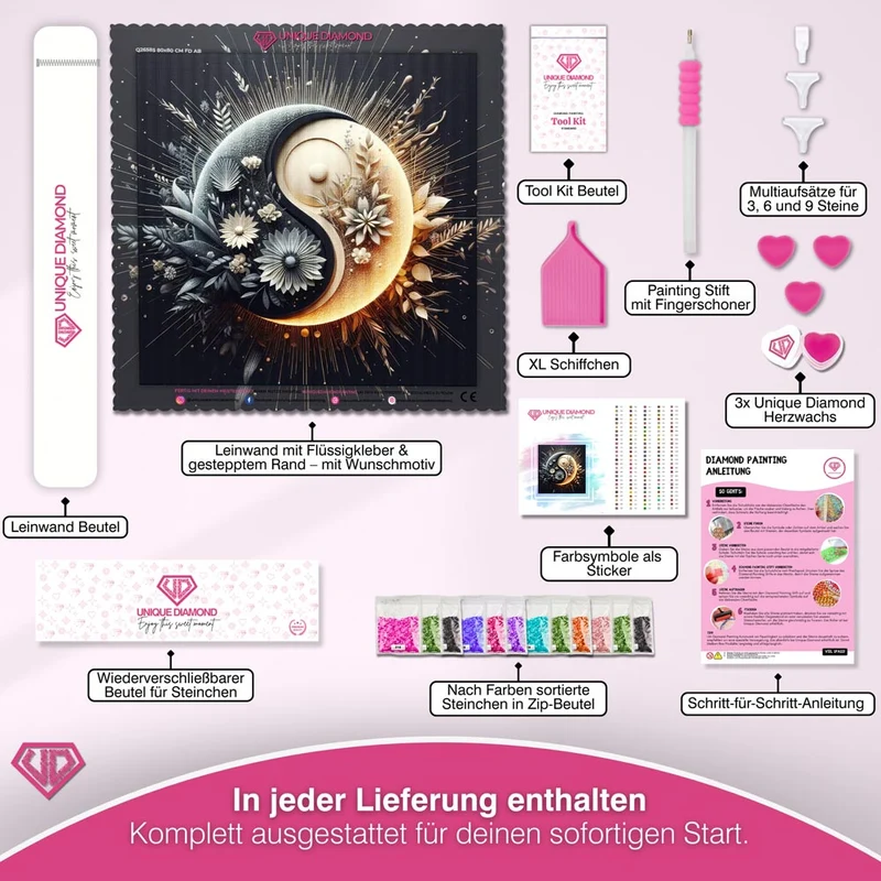 5D Diamond Painting – Yin und Yang Blumen