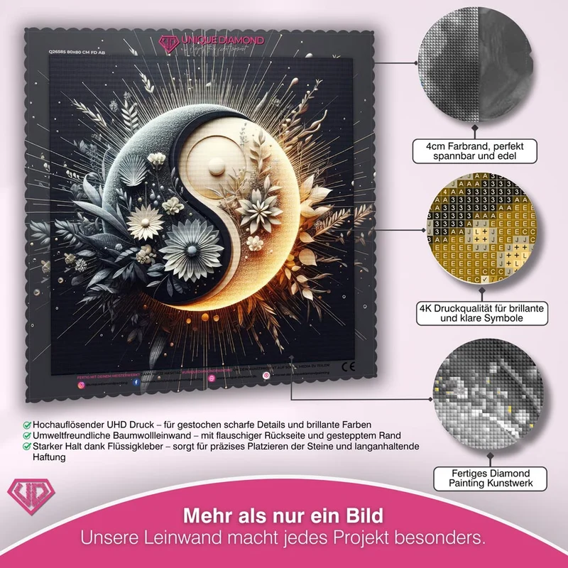 5D Diamond Painting – Yin und Yang Blumen
