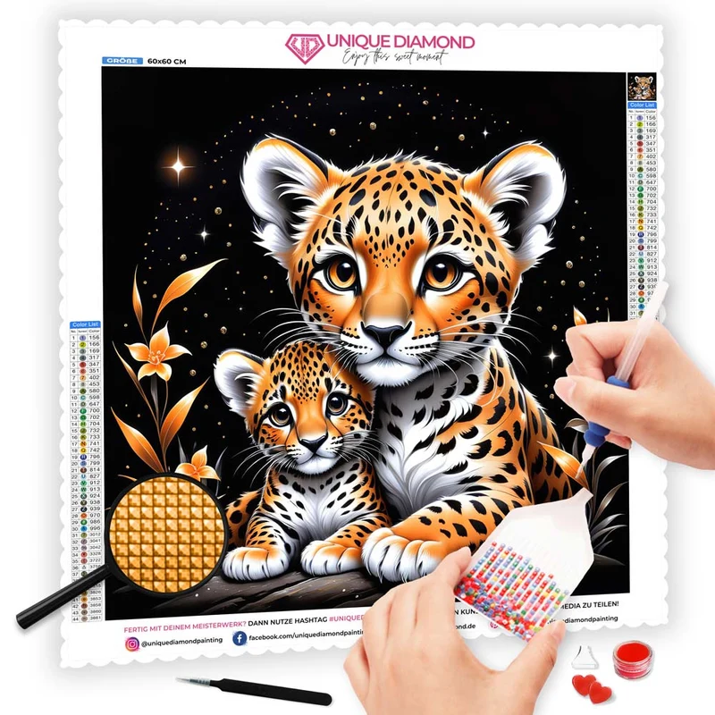 5D Diamond Painting – Leoparden