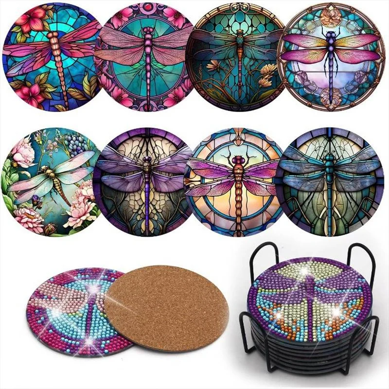 5D Diamond Painting Untersetzer Libellen