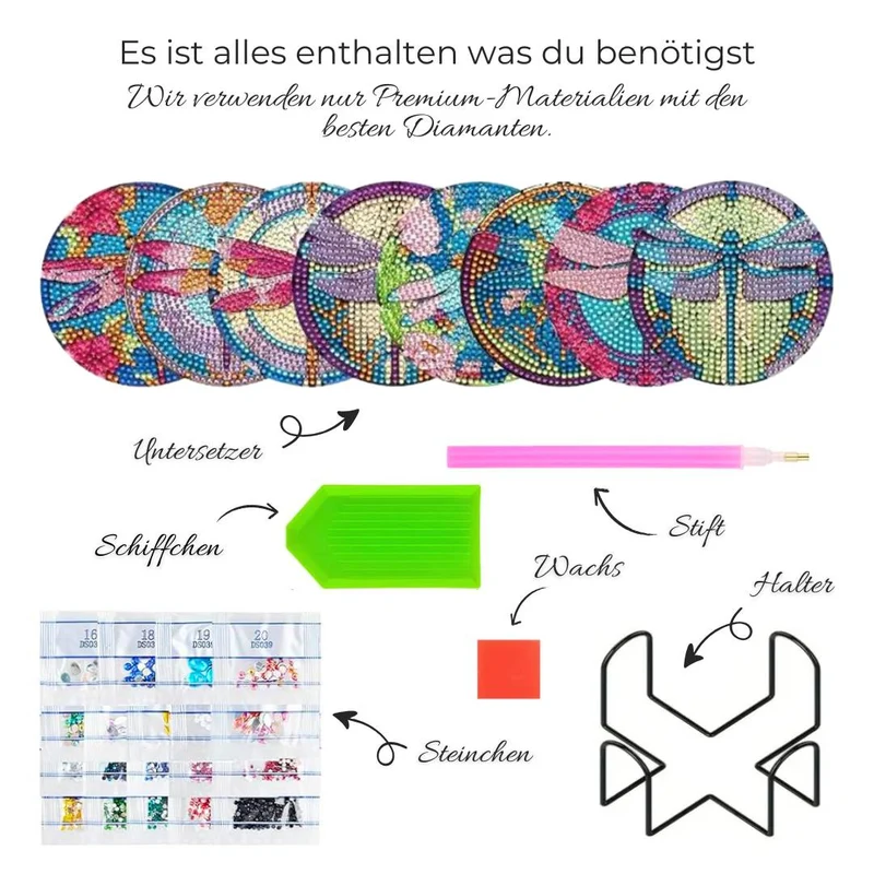 5D Diamond Painting Untersetzer Libellen