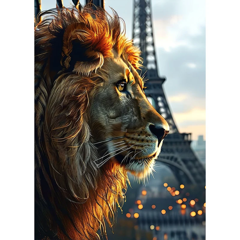 5D Diamond Painting – Paris Lion