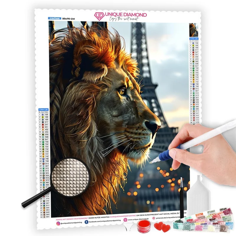 5D Diamond Painting – Paris Lion