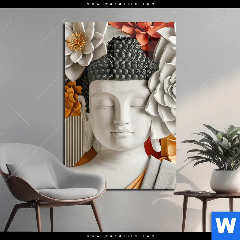 Acrylglasbild | Buddha - Zen & Lotus | Hochformat