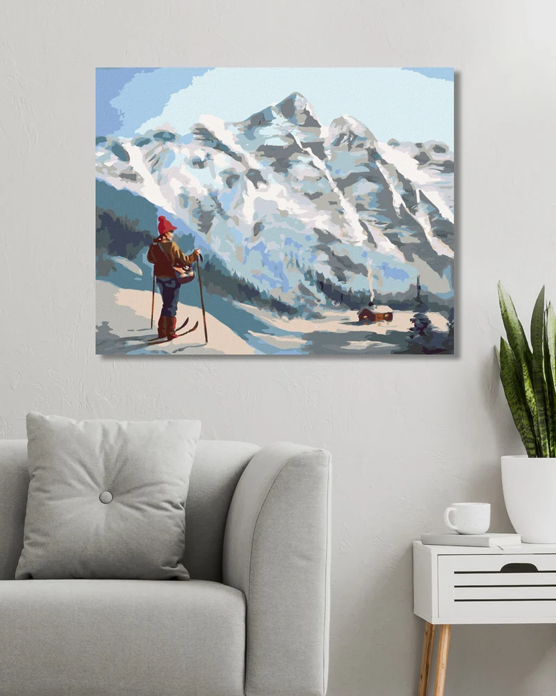 Diamond painting - SKIFAHRER UND BERGE (D. RUSTY RUST)