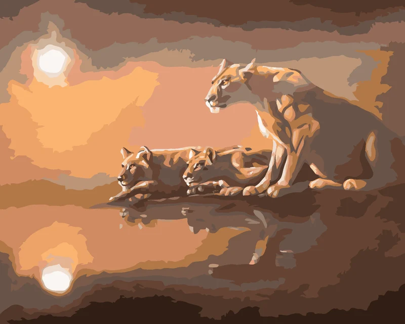 Diamond painting - LÖWIN AM WASSER (D. RUSTY RUST)