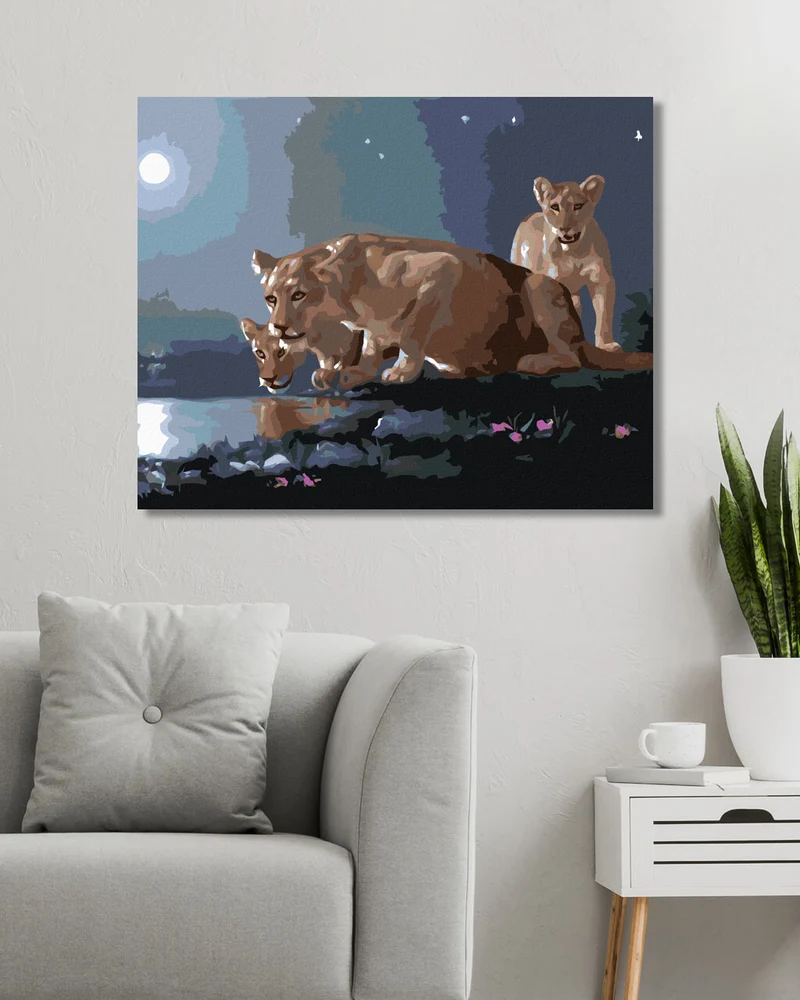 Diamond painting - LÖWIN AN DER WASSERSTELLE (D. RUSTY RUST)