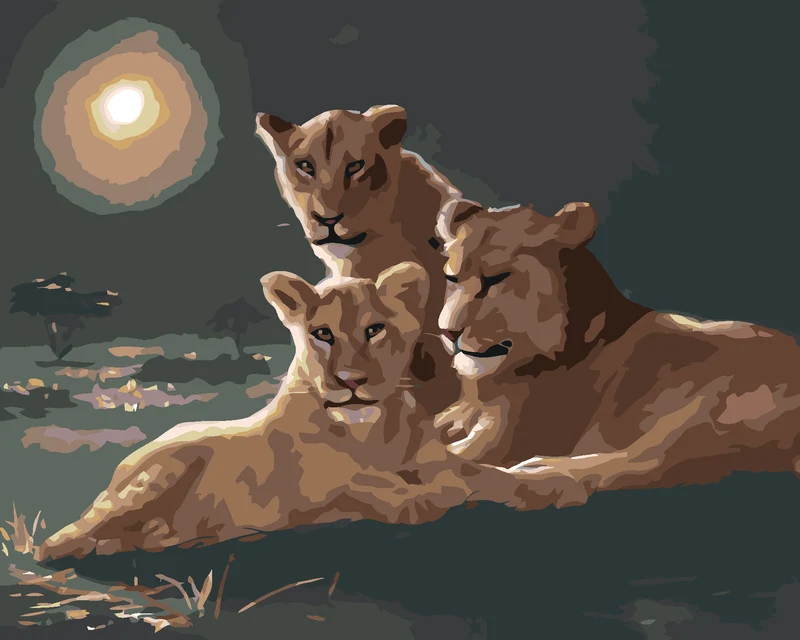 Diamond painting - LÖWIN UND JUNGES (D. RUSTY RUST)
