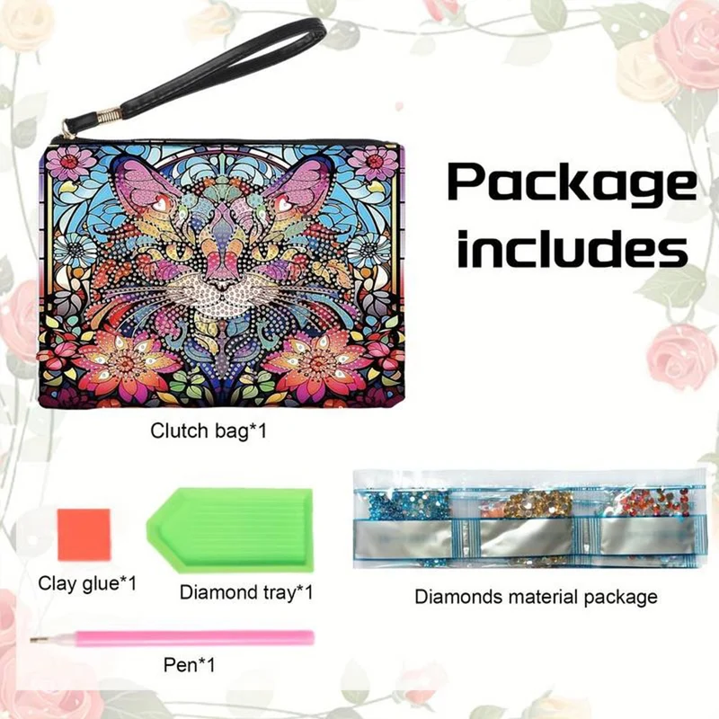 Diamond Painting Handgelenktasche Katze