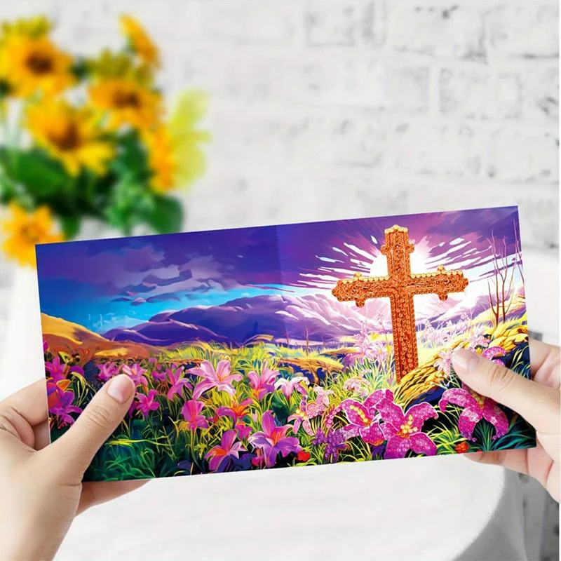Diamond Painting Grußkarten Kreuz 8 Stück
