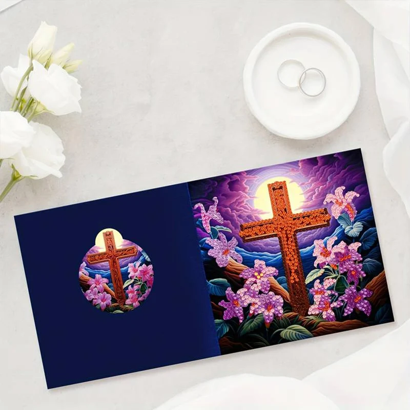 Diamond Painting Grußkarten Kreuz 8 Stück