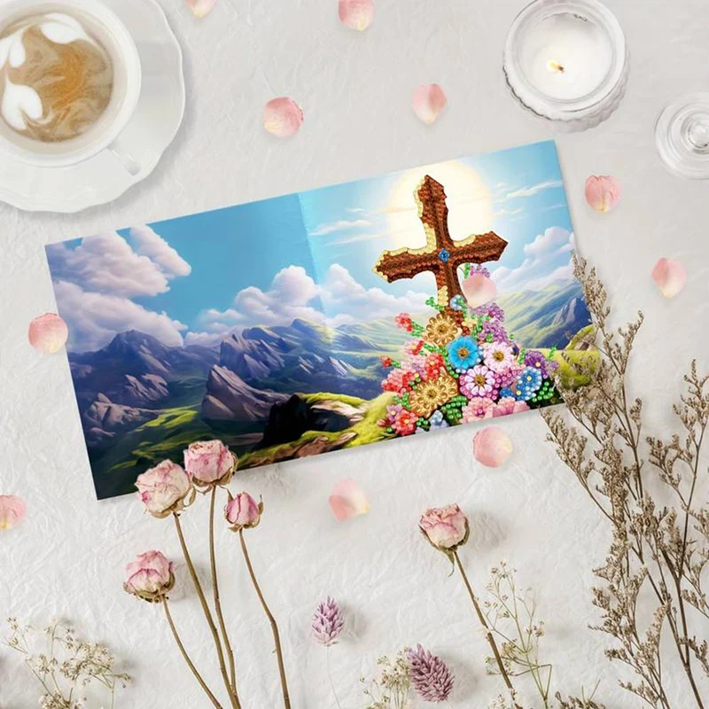 Diamond Painting Grußkarten Kreuz 8 Stück