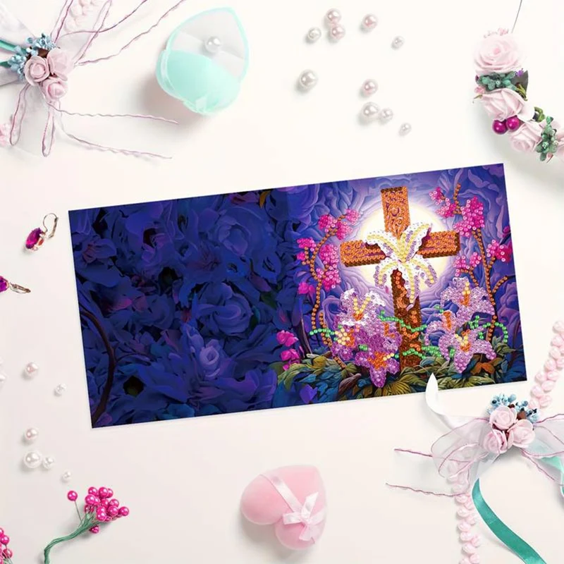 Diamond Painting Grußkarten Kreuz 8 Stück