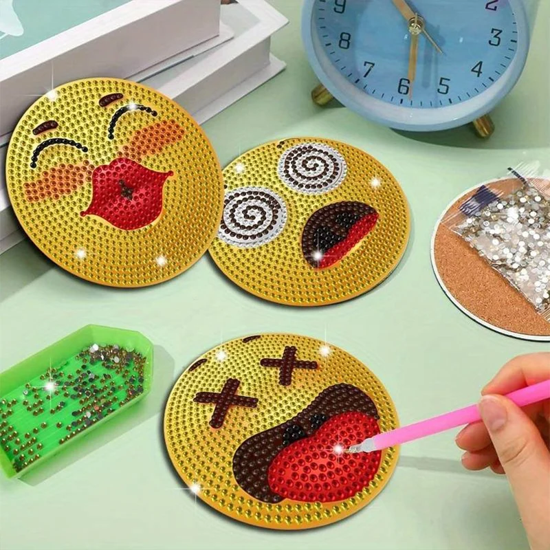 5D Diamond Painting Untersetzer Emoji