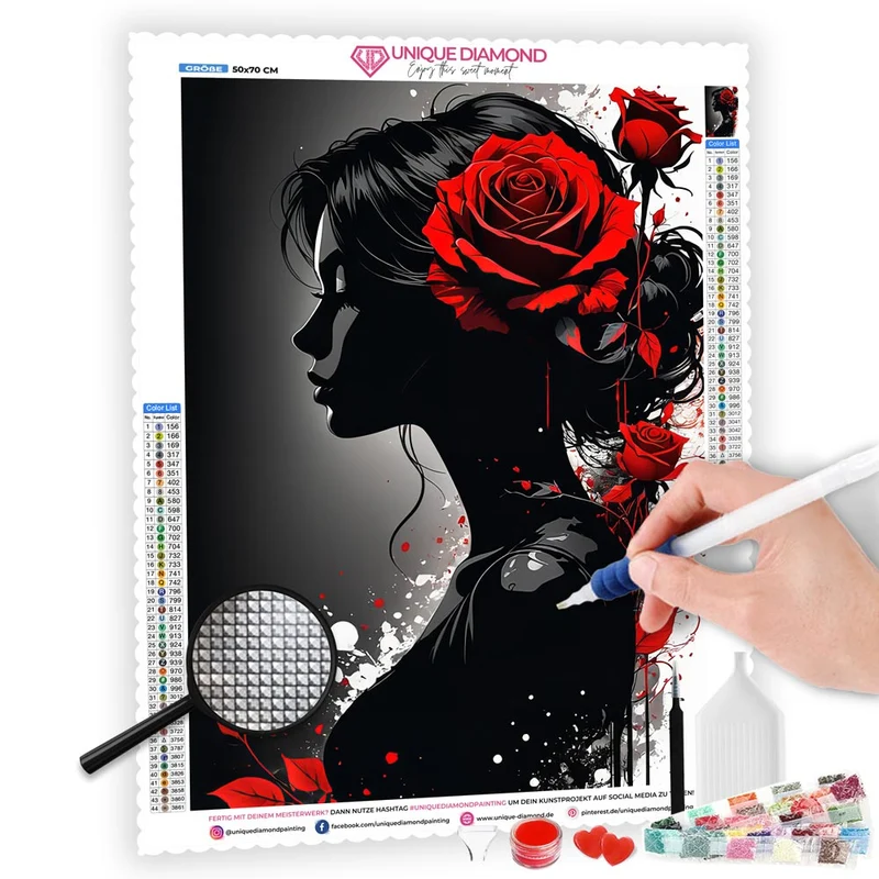 5D Diamond Painting – Red Rose