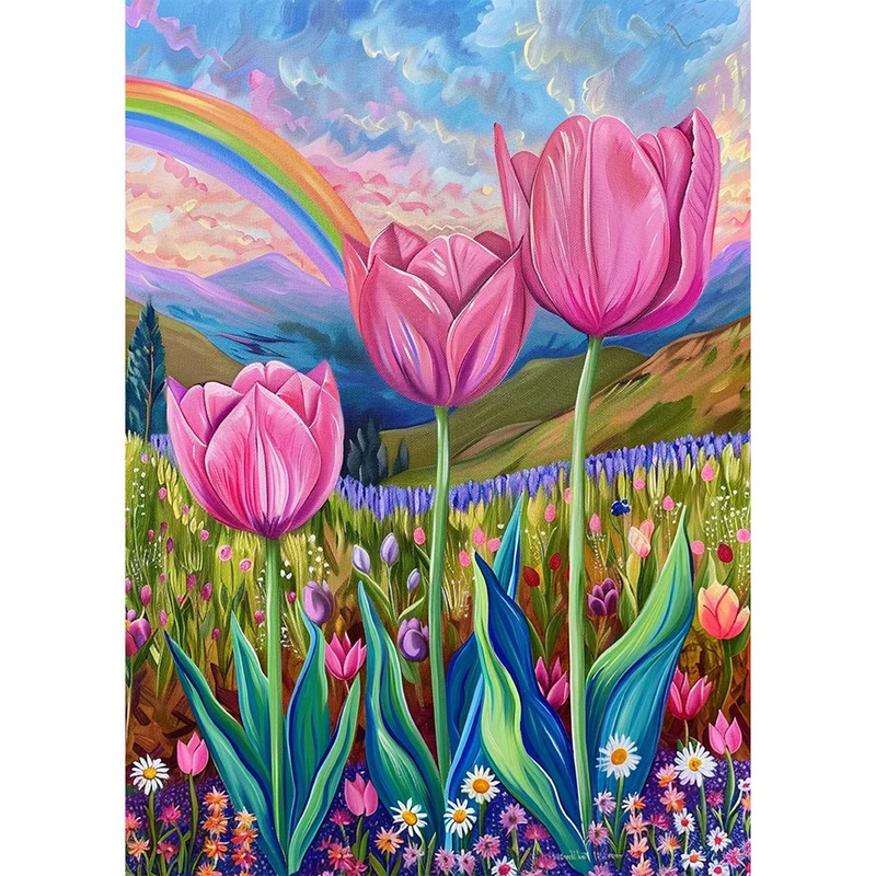 5D Diamond Painting – Tulpenfeld
