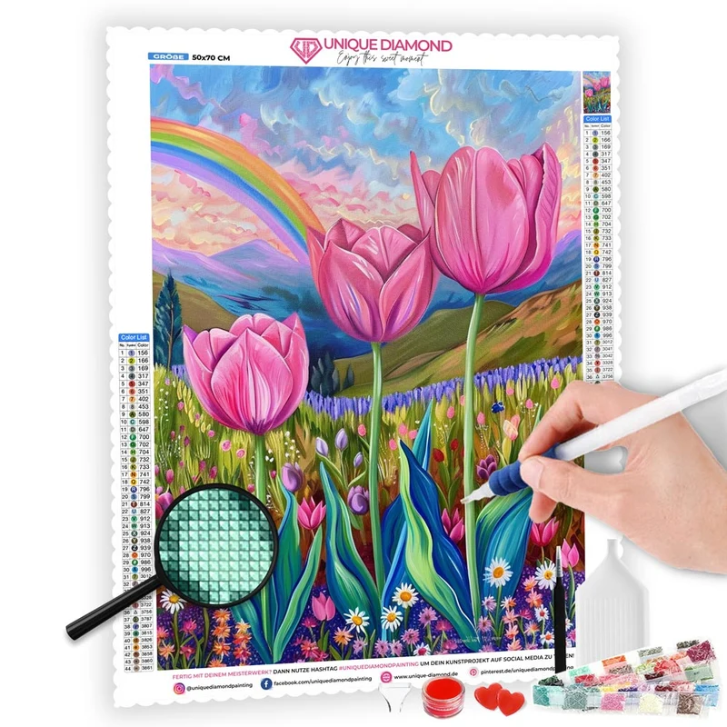 5D Diamond Painting – Tulpenfeld
