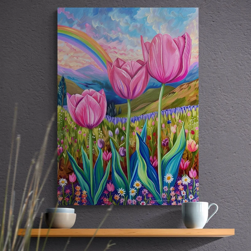 5D Diamond Painting – Tulpenfeld