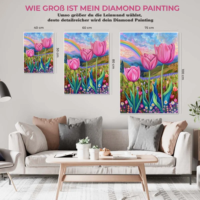 5D Diamond Painting – Tulpenfeld