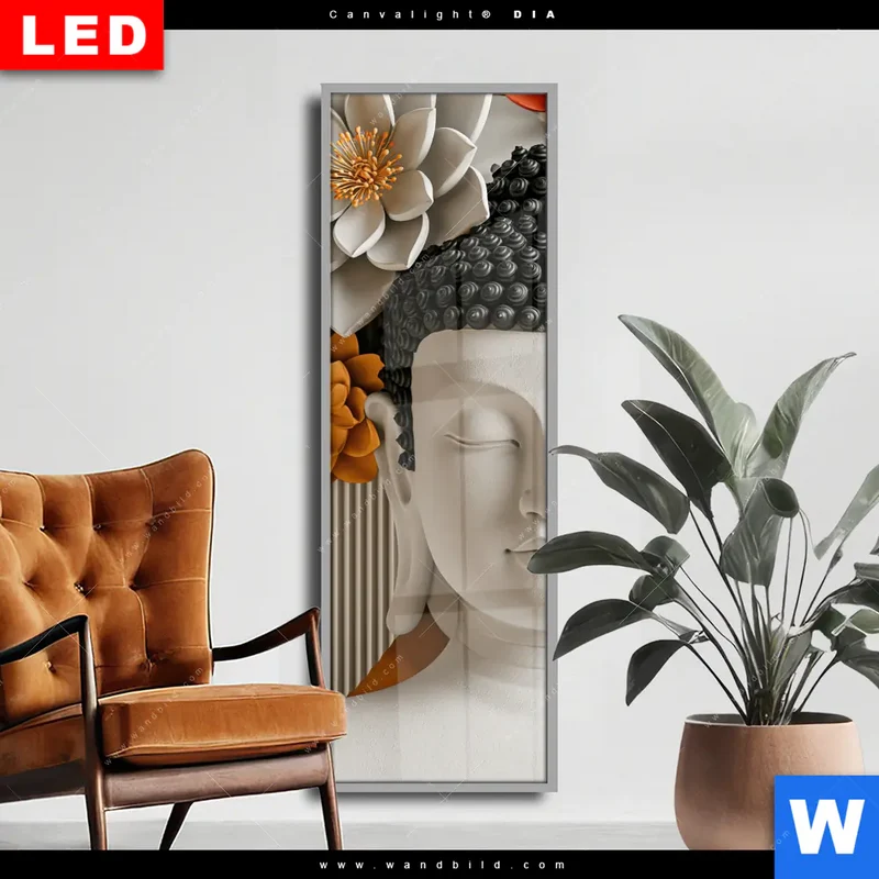 Wechselmotiv Acrylglas Canvalight® DIA | Buddha - Zen & Lotus | Schmal