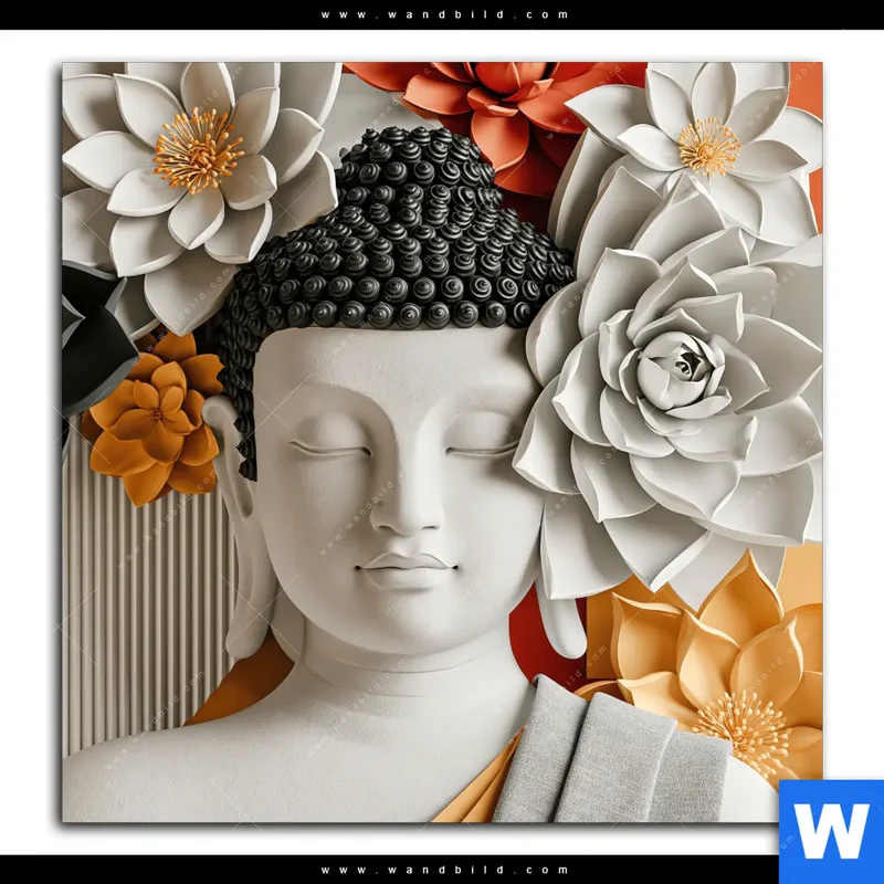 Aluminiumbild gebürstet | Buddha - Zen & Lotus | Quadrat