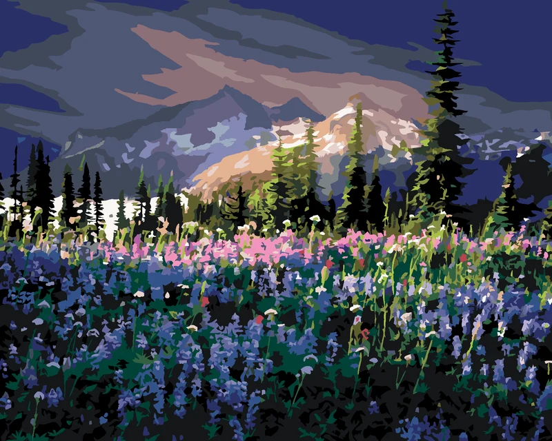 Diamond painting - WIESENBLUMEN IN DEN BERGEN (DENNIS FRATES)
