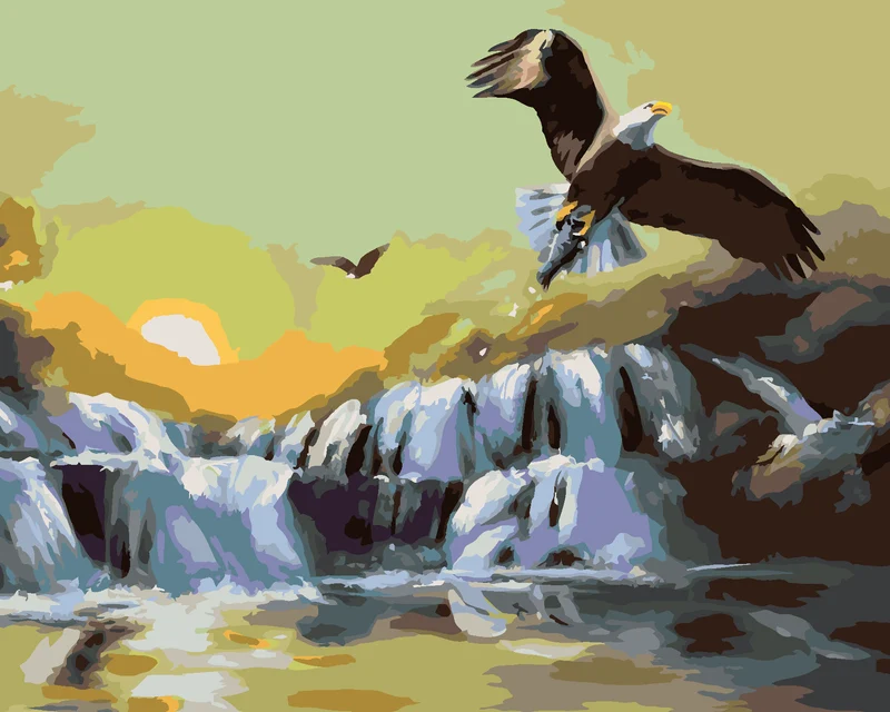 Diamond painting - JAGENDER ADLER AUF EINEM FLOSS (D. RUSTY RUST)