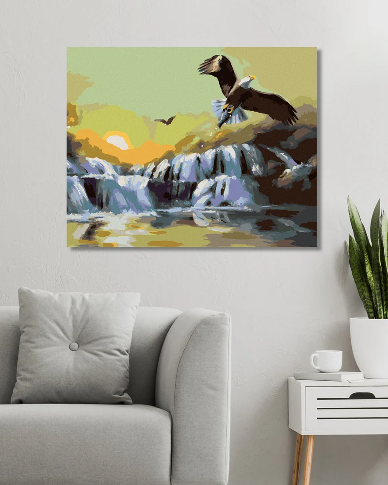 Diamond painting - JAGENDER ADLER AUF EINEM FLOSS (D. RUSTY RUST)