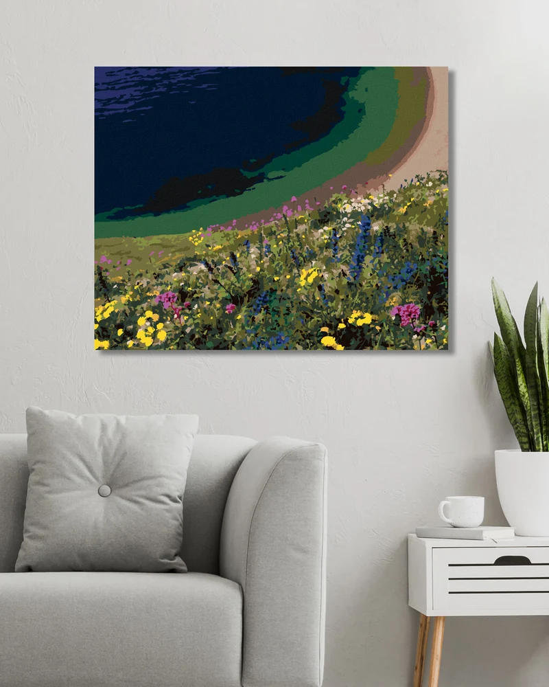 Diamond painting - WIESENBLUMEN ÜBER DER KÜSTE (DENNIS FRATES)